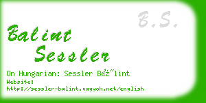 balint sessler business card